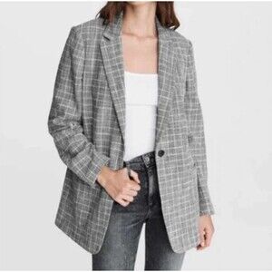 Rag & Bone Woven Plaid Oversized Blazer 2
